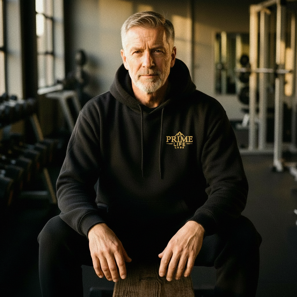 Hoodie worn — seated