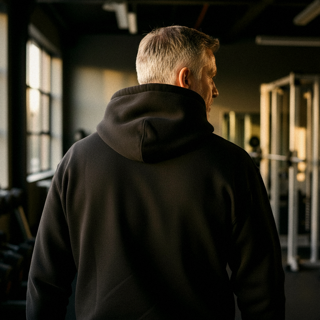 Hoodie worn — rear view