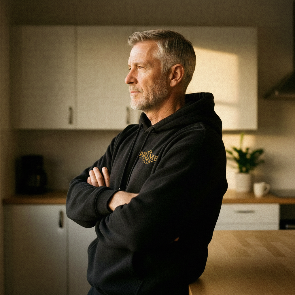 Hoodie worn — morning at home