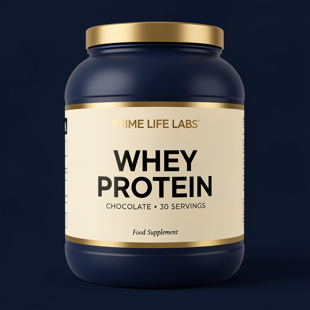 Whey Protein supplement tub