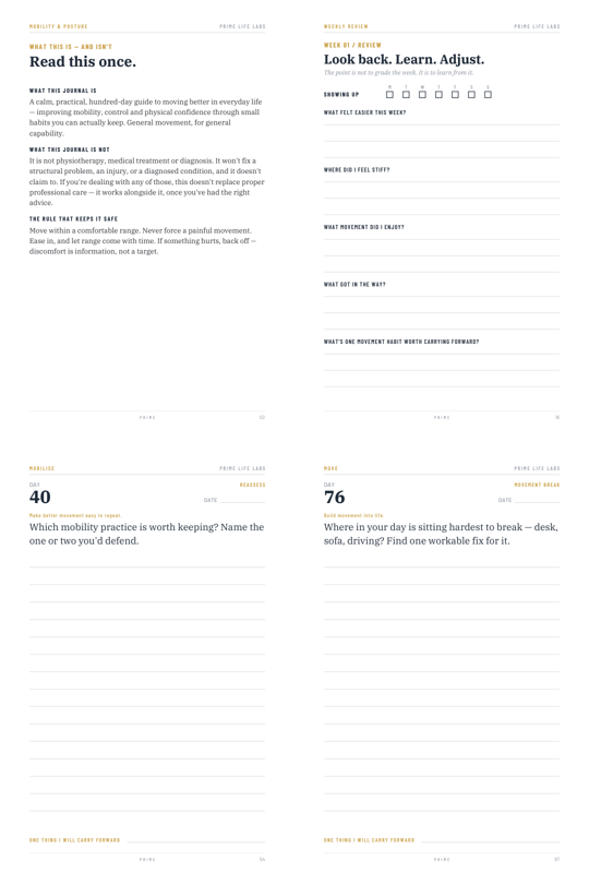 Mobility and Posture inside pages